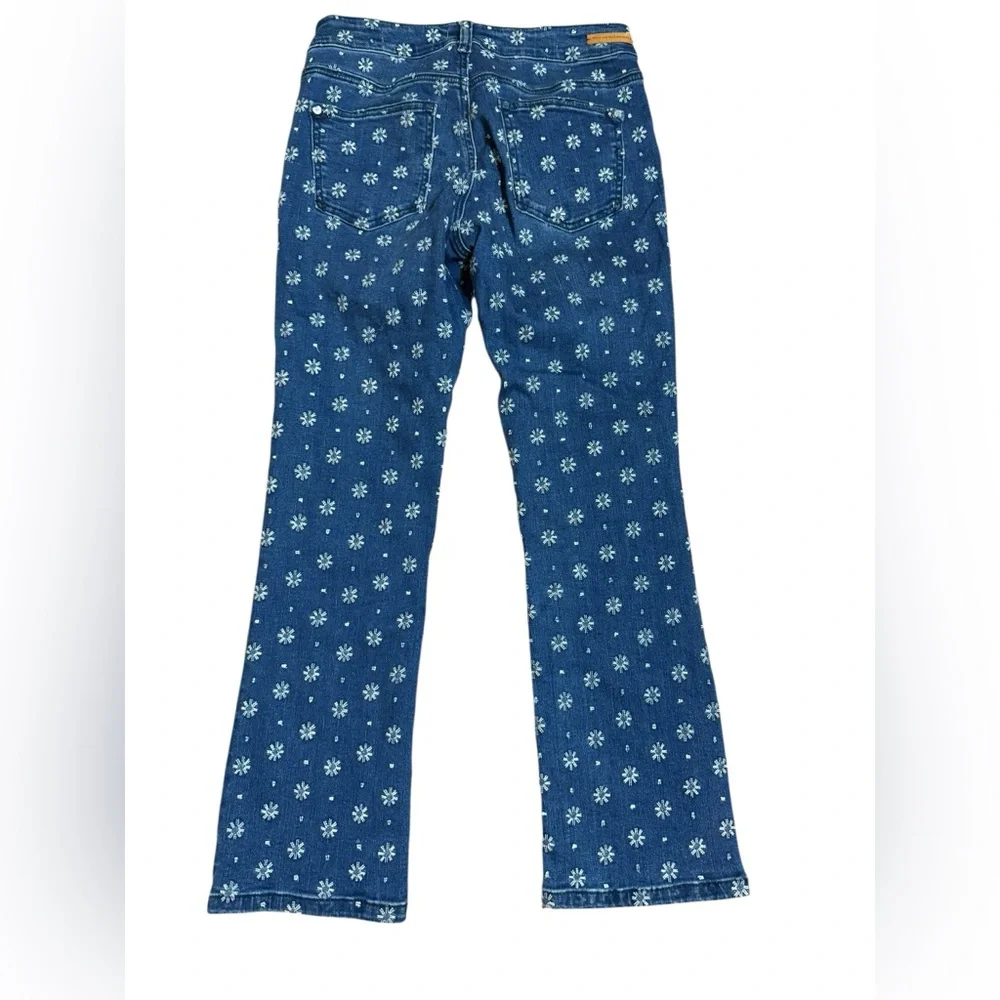 Pilcro Embroidered High-Rise Cropped Starbursts Pattern‎ Bootcut Jeans Sz 26